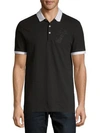 VERSACE EMBROIDERED COTTON POLO,0400097389589