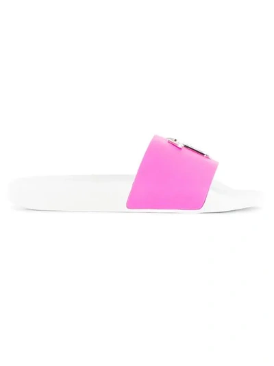 Giuseppe Zanotti Logo Plaque Slides In Pink