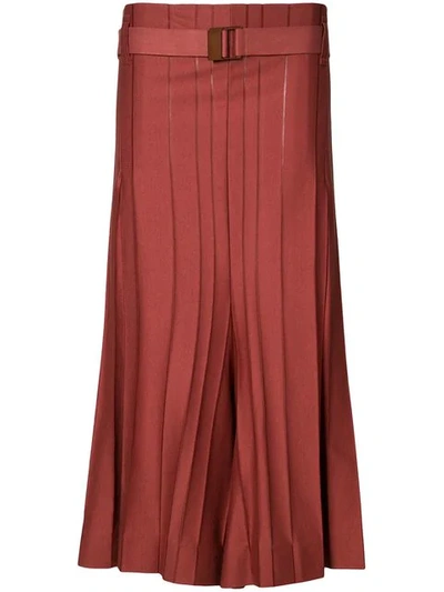 Issey Miyake Drop Crotch Pleated Trousers In Red