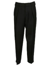 Saint Laurent Tapered High-waist Trousers In Nero
