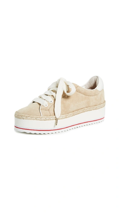 Joie Dabnis Suede Platform Low-top Sneakers In Sand