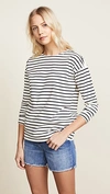 Kule The Modern Cotton Stripe Long-sleeve Turtleneck T-shirt In Cream/navy