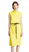 Marc Jacobs Cowl-neck Tie-waist Dress, Yellow In Yellow