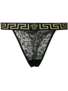 VERSACE VERSACE LACE INTARSIA THONG - BLACK,AUD03057AN0019212725501