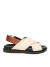 MARNI SANDAL IN WHITE LEATHER,10532288