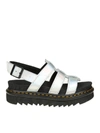 DR. MARTENS' DR. MARTENS YELENA SANDAL IN SILVER LAMINATED LEATHER,10532330