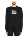 Alyx Color Block Logo Cotton Blend Sweatshirt In Nero