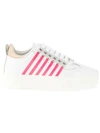 DSQUARED2 DSQUARED2 PLATFORM SNEAKERS WITH SIDE STRIPES - WHITE,SNW00070650042712467892