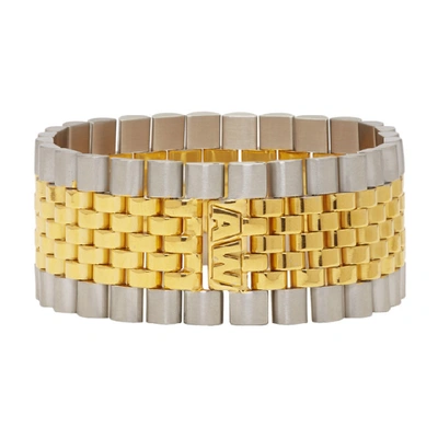 Alexander Wang Gold & Silver Watch Band Bracelet