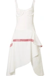 JW ANDERSON Tea Towel asymmetric woven cotton-jersey and linen dress