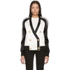 BALMAIN White & Black Colorblock Six-Button Jacket,127661 181D