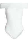 ROSETTA GETTY WOMAN OFF-THE-SHOULDER SWIMSUIT WHITE,AU 4772211930158680