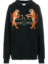 GUCCI logo and tigers print hoodie,469251X3L4812730269
