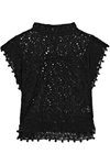 ISABEL MARANT KERY BRODERIE ANGLAISE COTTON AND LACE TOP