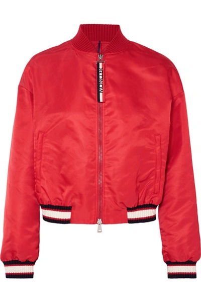 Moncler Actinote Nylon Satin Bomber Jacket In Red