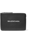 BALENCIAGA EVERYDAY PRINTED TEXTURED-LEATHER POUCH