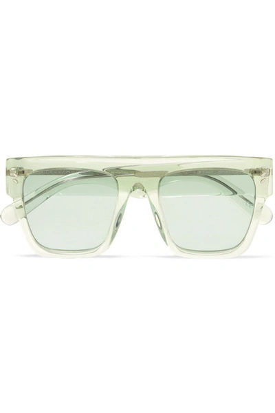 Stella Mccartney Icy Ice Square-frame Acetate Sunglasses In Green