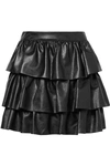 STELLA MCCARTNEY ANIKA TIERED FAUX LEATHER MINI SKIRT