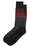 Cole Haan Men's Stripe And Dot Crew Socks In Black