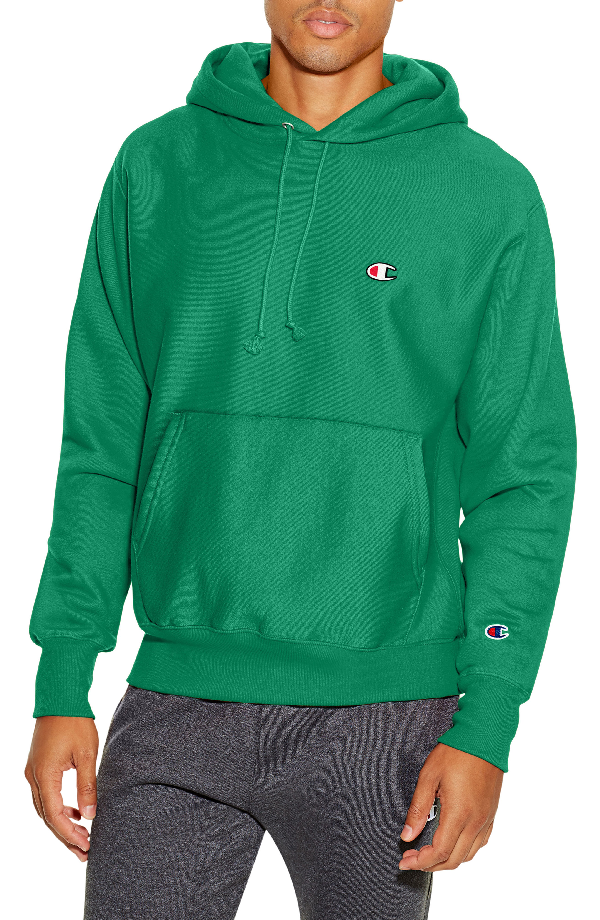 green champion hoodie reverse weave