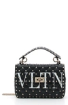 VALENTINO GARAVANI VLTN LOGO CANDYSTUD LAMBSKIN TOP HANDLE SATCHEL - BLACK,PW0B0122XQC