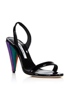BRIAN ATWOOD WOMEN'S SUSII PATENT LEATHER & SUEDE COLOR-BLOCK HIGH-HEEL SLINGBACK SANDALS,BAX05001
