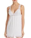 Eberjey Sweet Heart The Classic Lace-trimmed Printed Stretch-modal Chemise In White