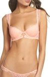 Sam Edelman Flutter Lace T-shirt Bra In Peach Amber