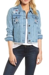 CUPCAKES AND CASHMERE BESTEL EMBROIDERED DENIM JACKET,CI102457