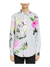 OFF-WHITE COTTON POPLIN FLORAL SHIRT,10532991