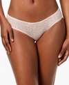 Dkny Modern Lace Satin-trim Thong Underwear Dk5013 In Pink