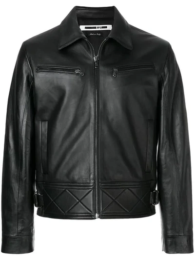Mcq By Alexander Mcqueen Leather Bondage Biker Jacket In Black
