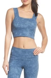 Alo Yoga Binded Wide Strap Crop Tank In Denim Acid Wash