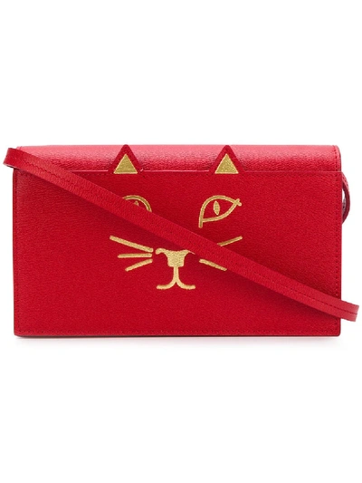 Charlotte Olympia Kitty Crossbody Bag In Red