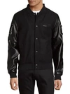 MEMBERS ONLY Patched Button-Front Varsity Jacket,0400095654150