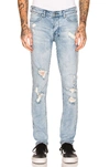 Ksubi Sign Of The Times Van Winkle Trashed Dreams Skinny Jeans In Denim Light
