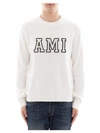 AMI ALEXANDRE MATTIUSSI WHITE COTTON SWEATSHIRT,10533315