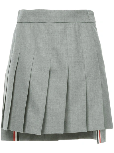 Thom Browne Dropped Back Mini Pleated Skirt In Grey