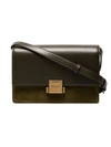 SAINT LAURENT Green Bellechasse medium suede and leather satchel,482044D423W12561045
