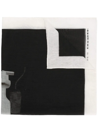 Rick Owens Drkshdw Designer Printed Scarf In Black