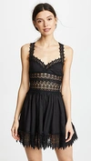 Charo Ruiz 'marilyn' Black Dress With Crossed Straps And Lace Details In Black