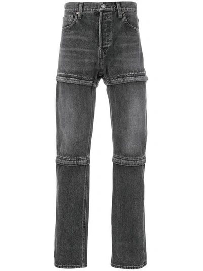 Balenciaga Zip-embellished Regular-fit Straight Jeans In Grey