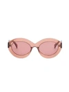 ALAÏA Enhanced Femininity Nude Oval Sunglasses