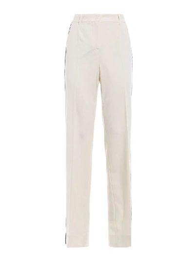 Dolce & Gabbana Wool Stretch Pants In Wbianco Naturale