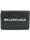 Balenciaga Logo-print Textured-leather Bifold Cardholder In Black