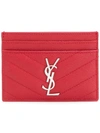 SAINT LAURENT MONOGRAM GRAINED-LEATHER CARDHOLDER,423291BOW0212777086