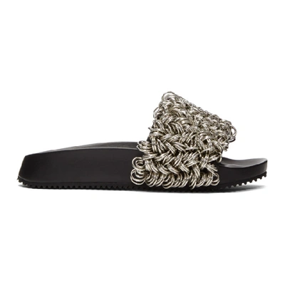 Alexander Wang 30mm Suki Metal Rings Slide Sandals In Black