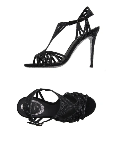 René Caovilla Sandals In Black