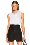 HELMUT LANG HELMUT LANG FEATHER TANK TOP IN WHITE