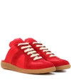 MAISON MARGIELA REPLICA LEATHER AND SUEDE SNEAKERS,P00291801-7